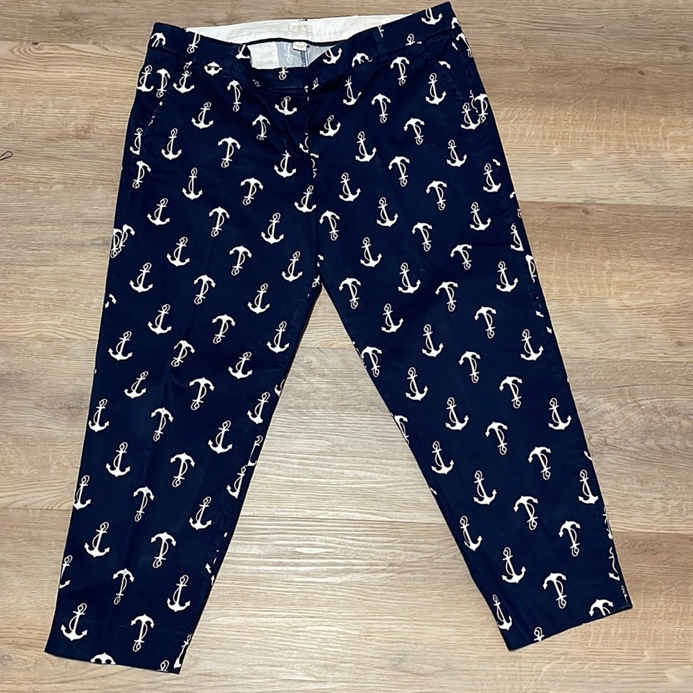 J. Crew Blue Nautical Ankle Pants